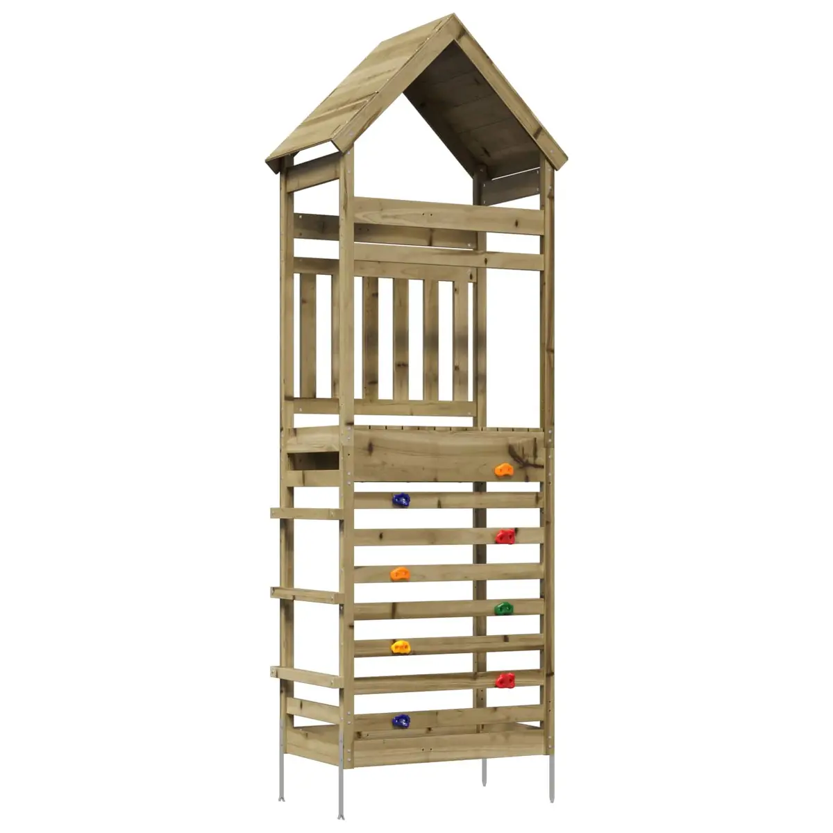 Outdoor Play Tower Solid Wood Climbing Slide Backyard Structure