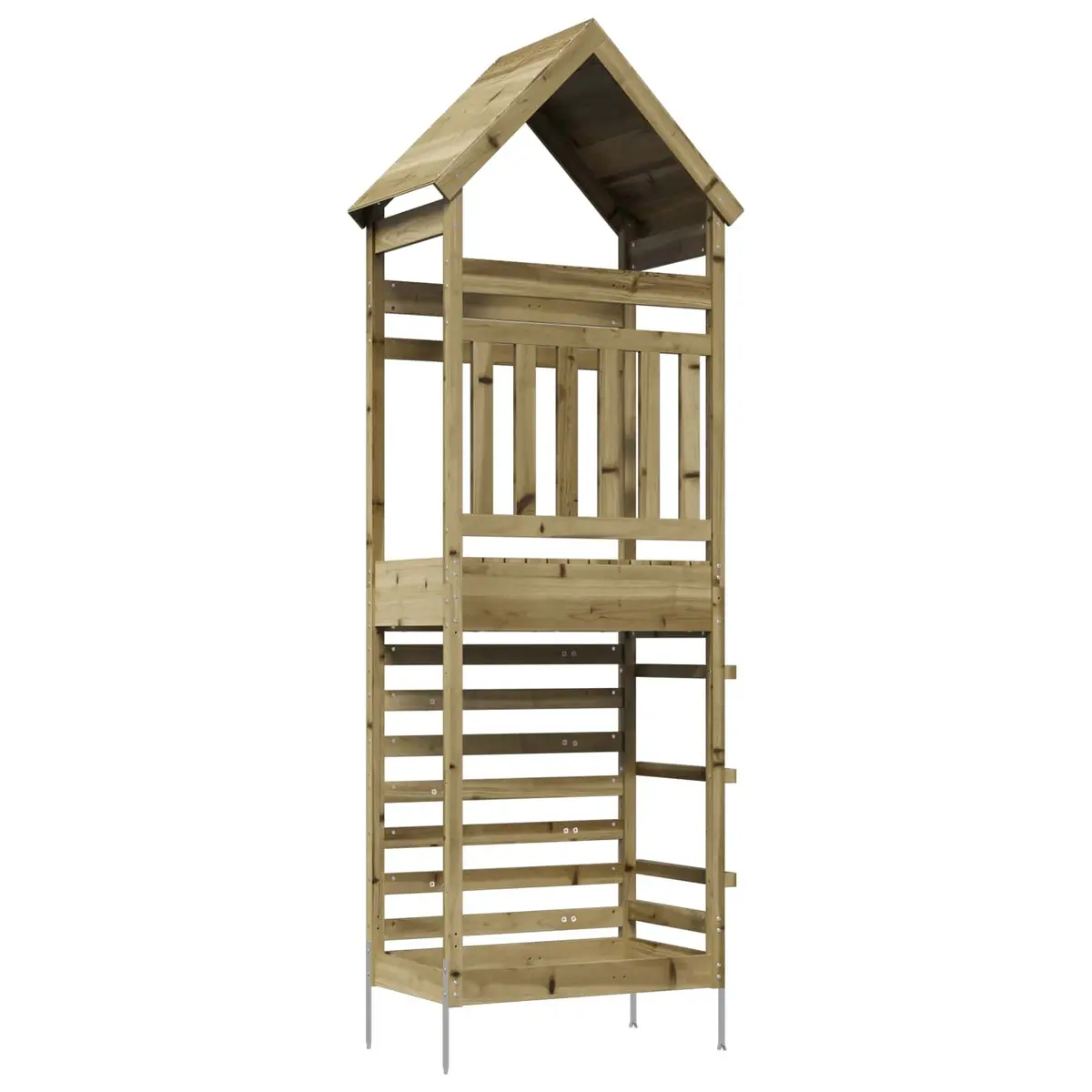 Outdoor Play Tower Solid Wood Climbing Slide Backyard Structure