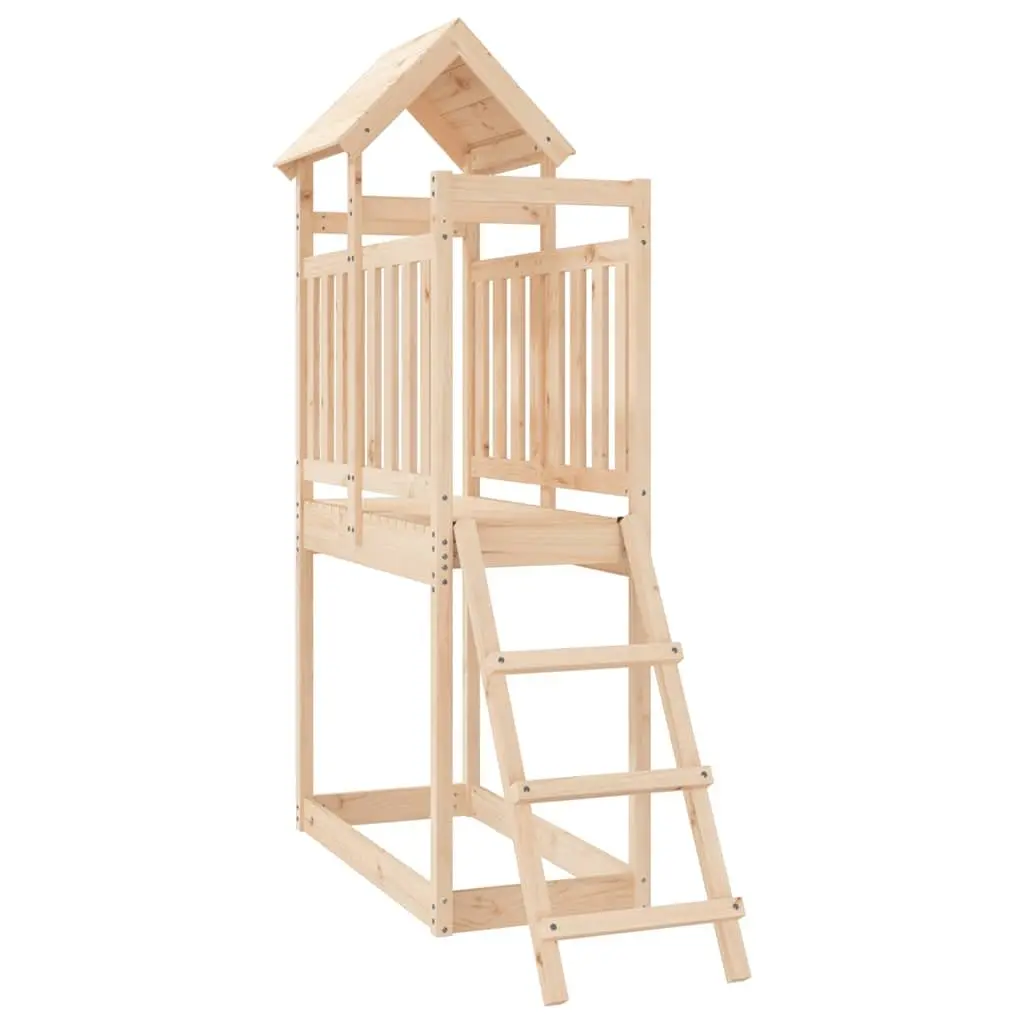 Outdoor Wooden Playset Brown Solid Pine Wood 53x110x214 cm Garden Equipment