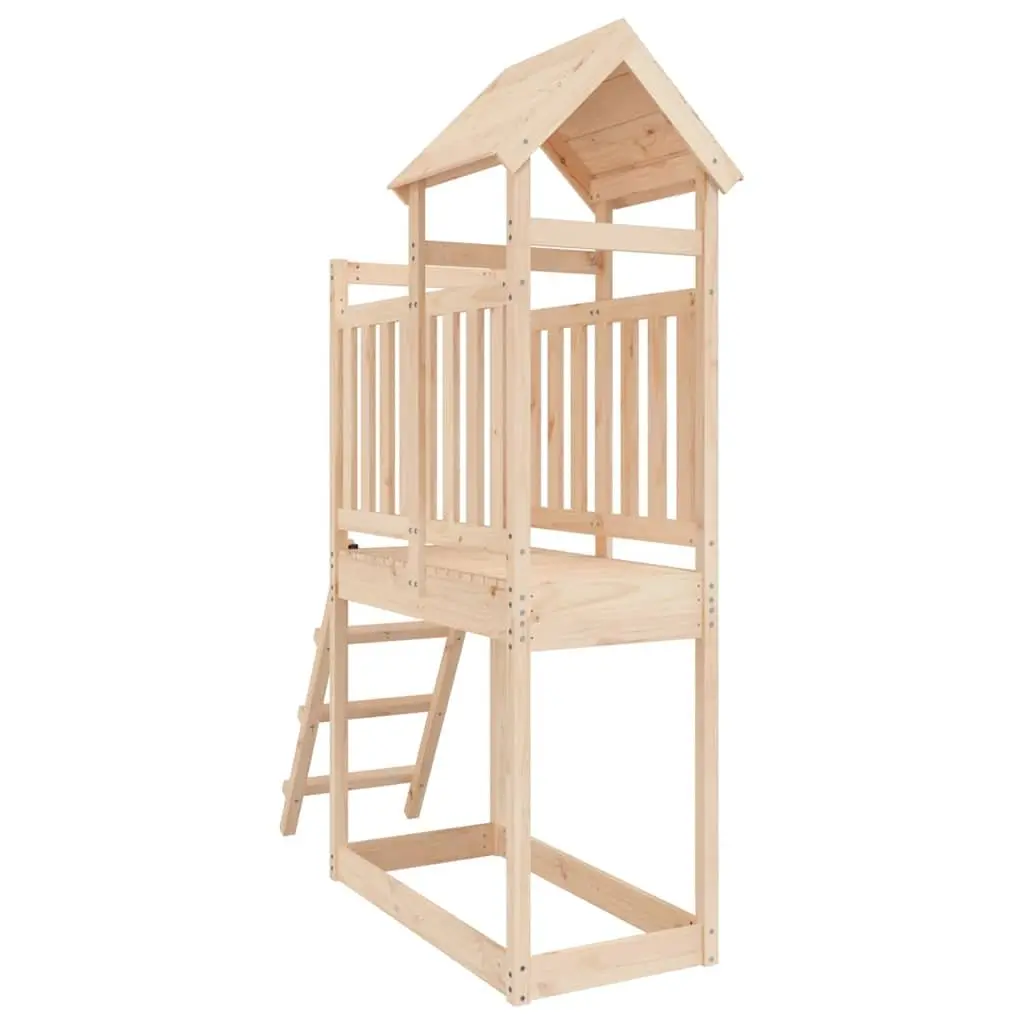 Outdoor Wooden Playset Brown Solid Pine Wood 53x110x214 cm Garden Equipment