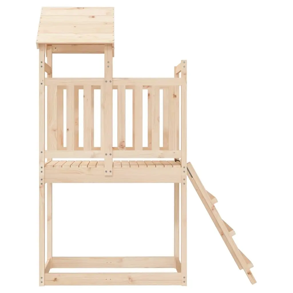 Outdoor Wooden Playset Brown Solid Pine Wood 53x110x214 cm Garden Equipment