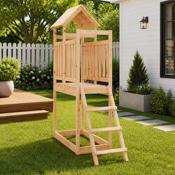 Customizable Wooden Outdoor Playset for Kids 53x110x214 cm