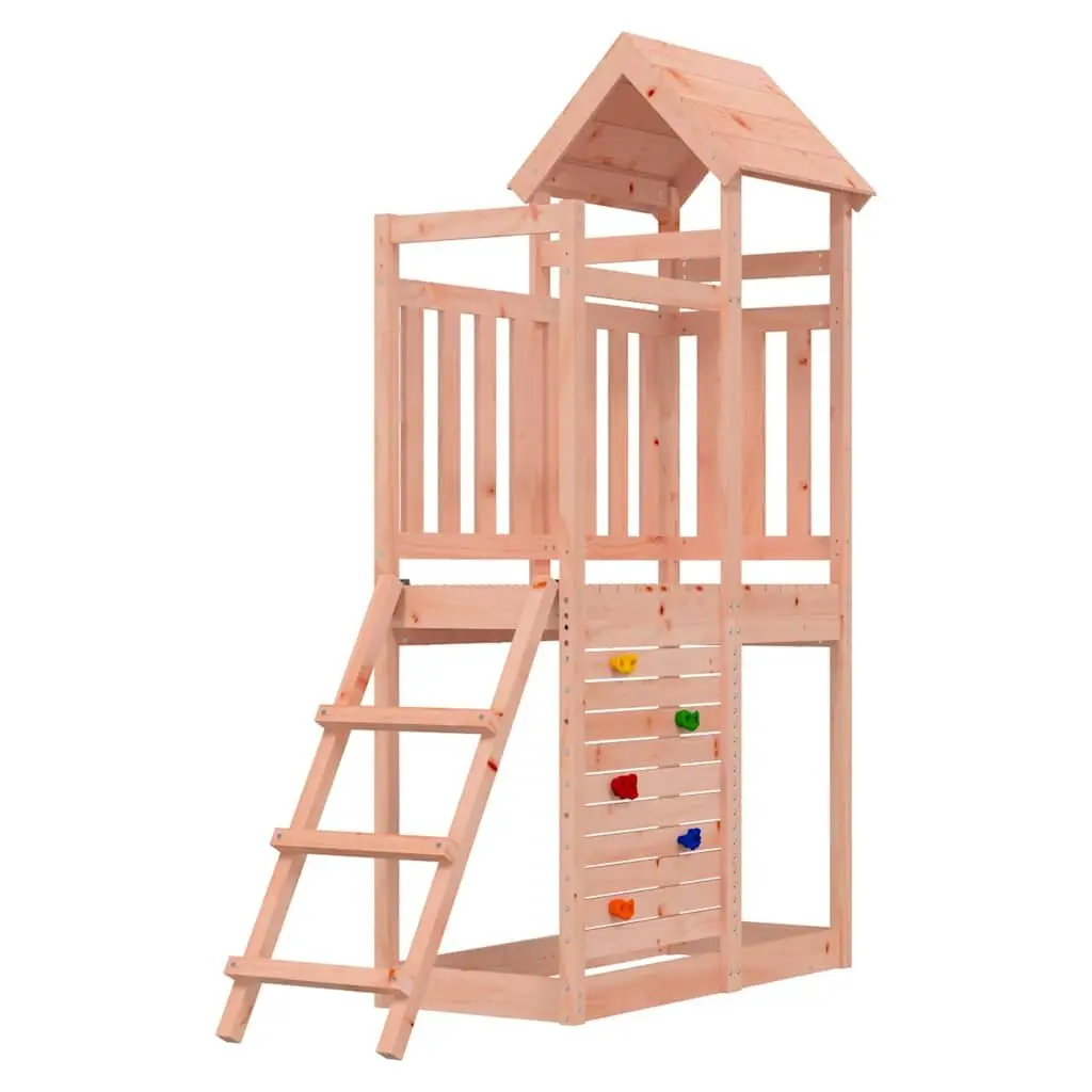 Wooden Climbing Frame Outdoor Playset with Rock Wall and Ladder 52.5 x 110.5 x 214 cm