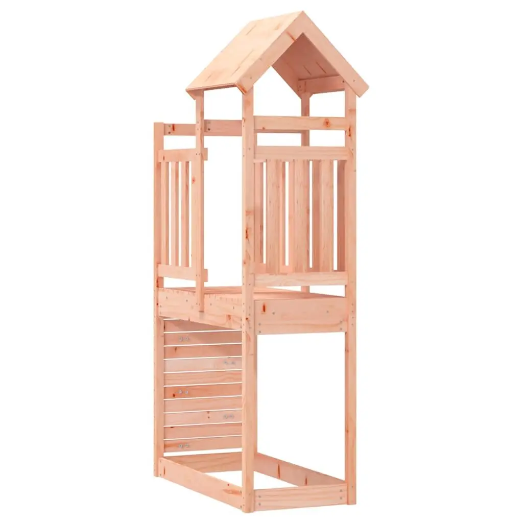Wooden Play Tower with Rockwall Climbing Frame Outdoor Playground 53 x 110.5 x 214 cm