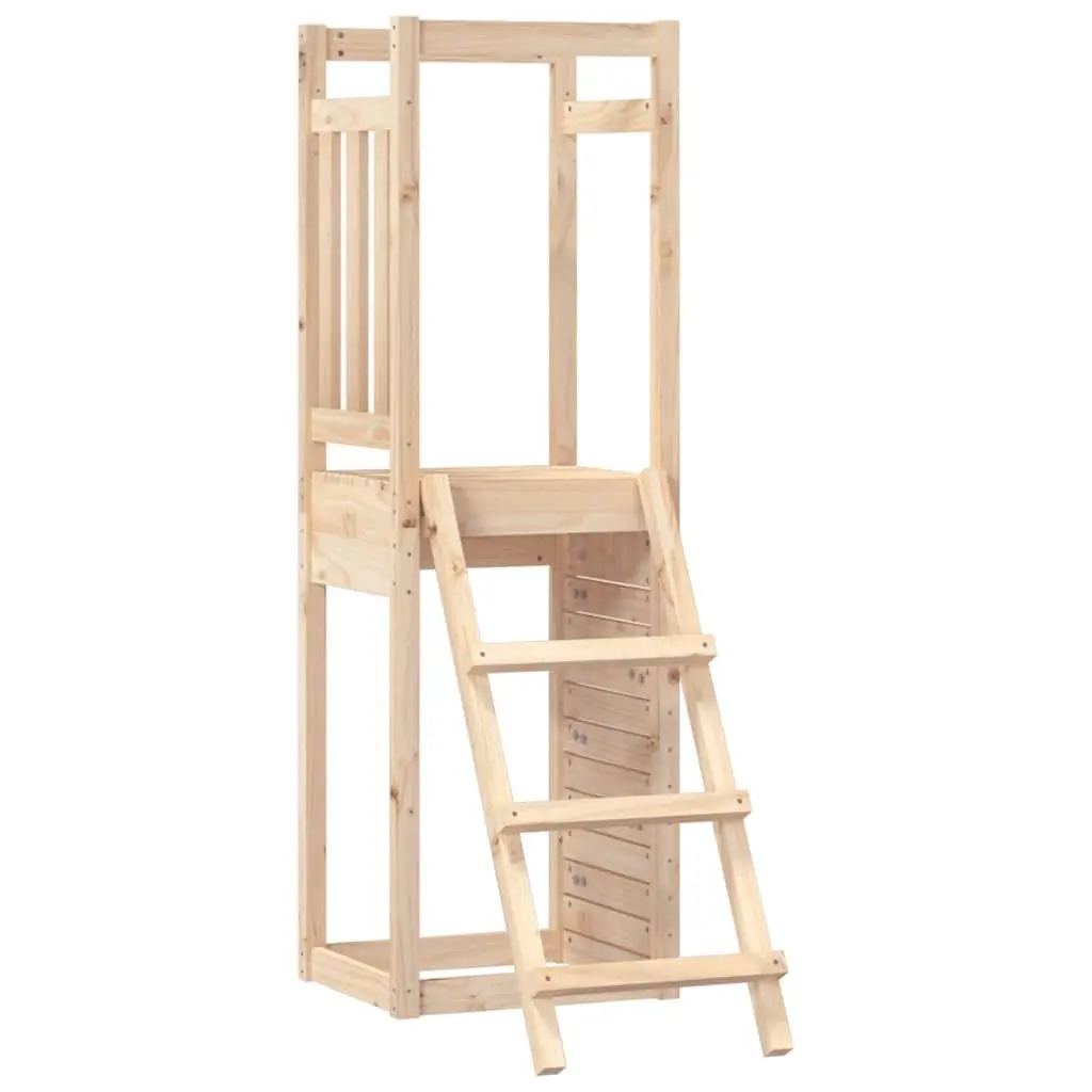 Wooden Outdoor Playset with Rockwall and Ladder Brown