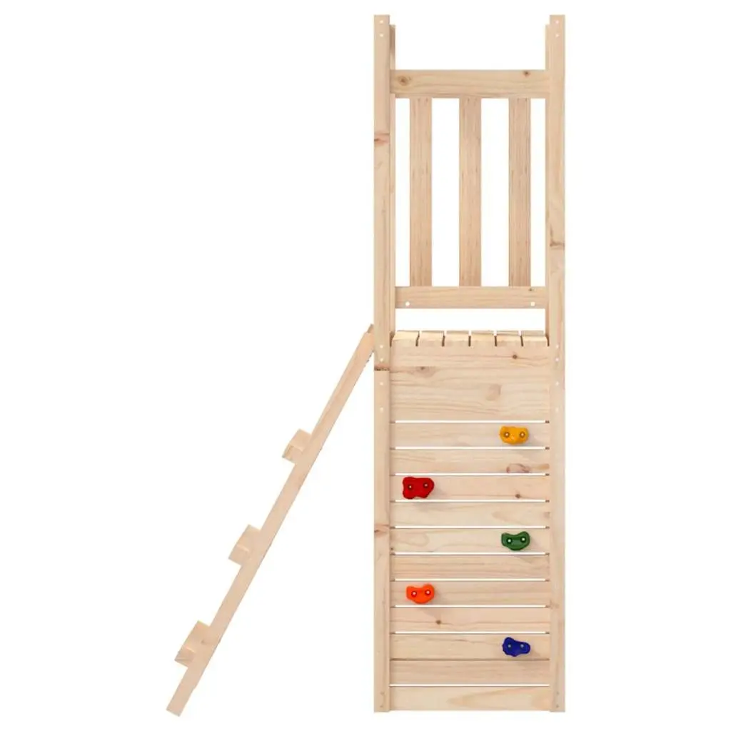 Wooden Outdoor Playset with Rockwall and Ladder Brown