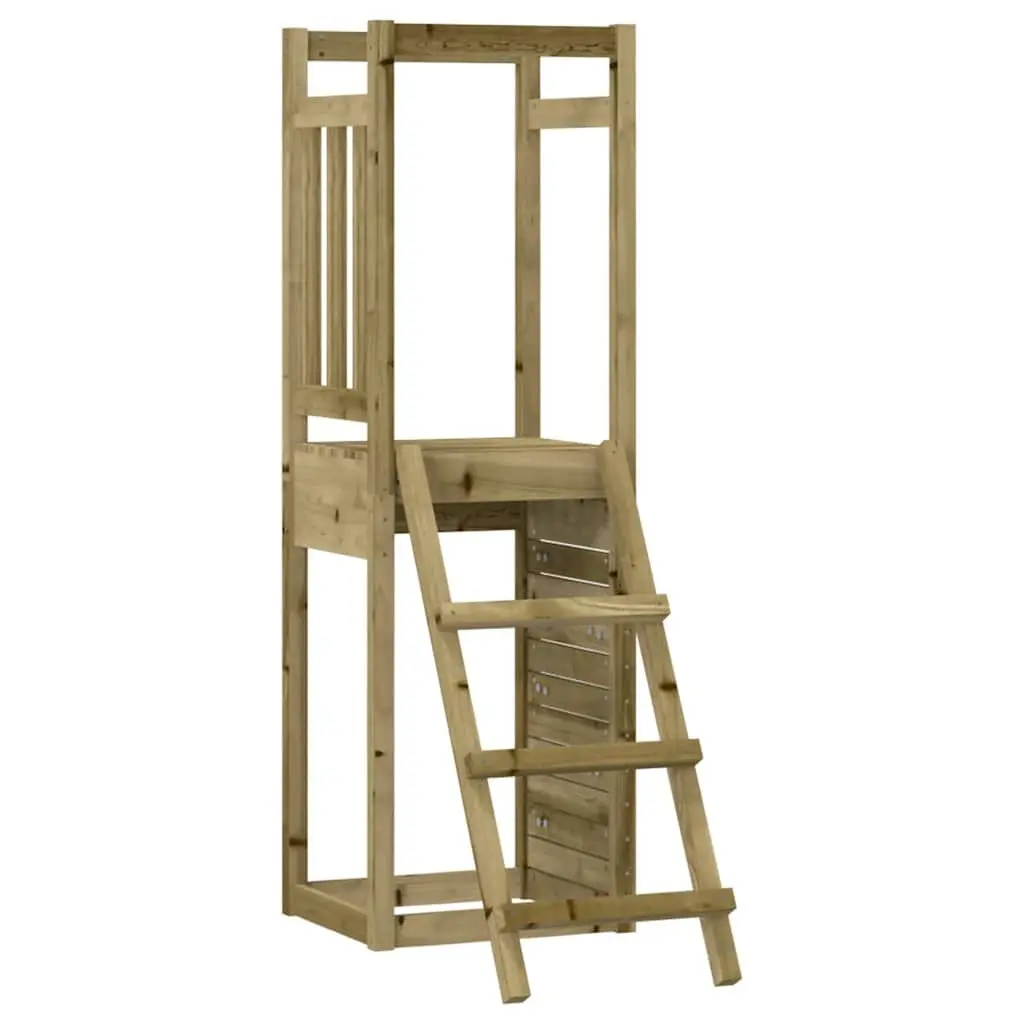 Wooden Playset with Integrated Rockwall and Ladder for Outdoor Activities 53x46.5x169cm Brown