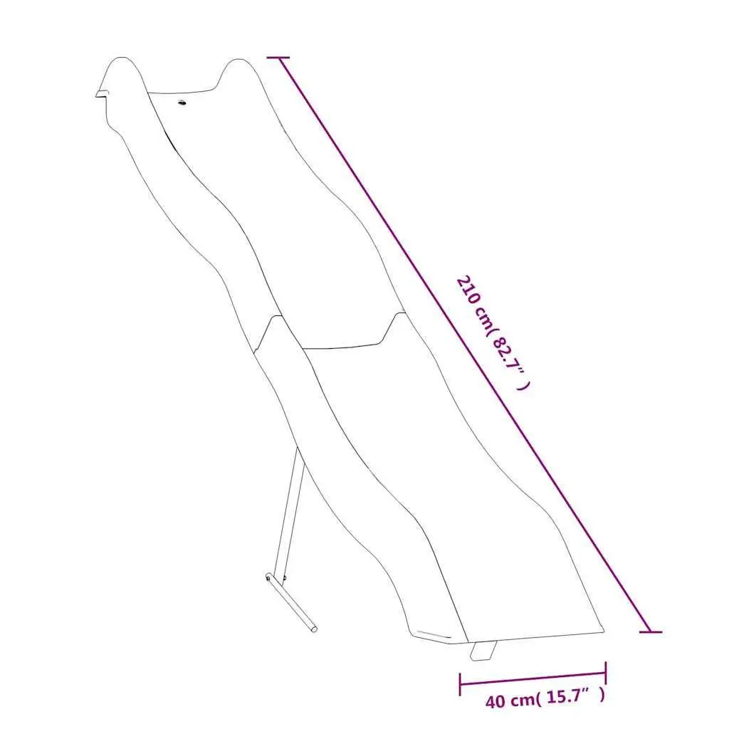 Play Slide Blue Polypropylene 210x40 cm Outdoor Garden