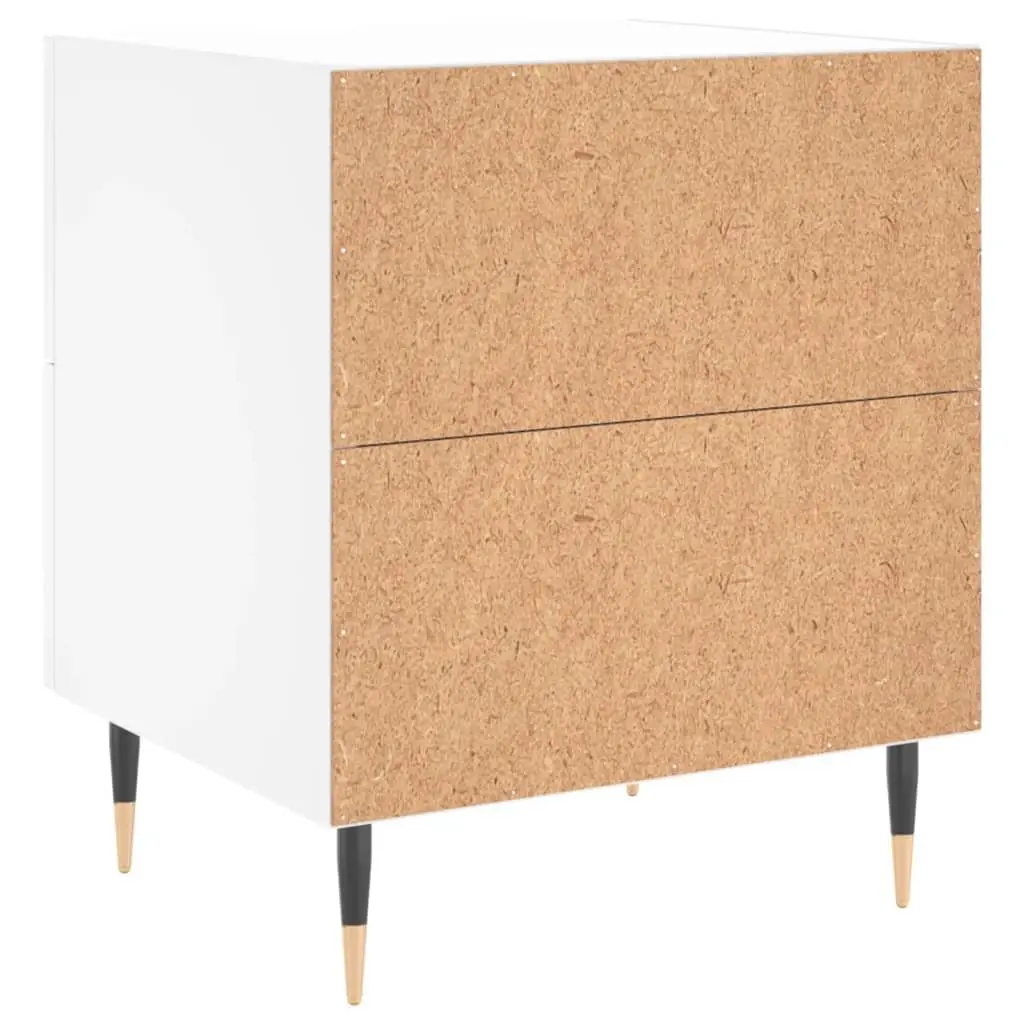 Bedside Cabinet White Storage Drawers Modern Furniture 40x35x47.5cm