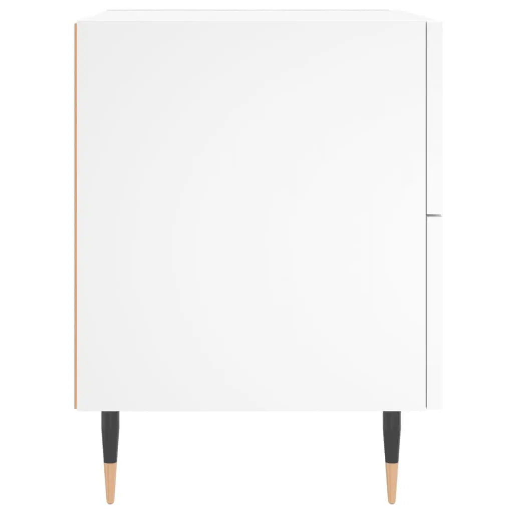 Bedside Cabinet White Storage Drawers Modern Furniture 40x35x47.5cm