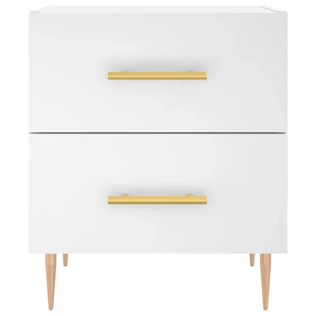Bedside Cabinet White Engineered Wood Nightstand Storage Table 40 x 35 x 47.5 cm