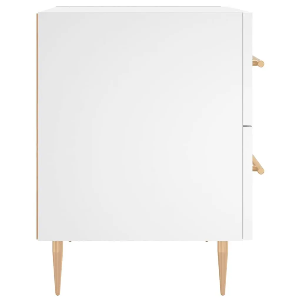 Bedside Cabinet White Engineered Wood Nightstand Storage Table 40 x 35 x 47.5 cm