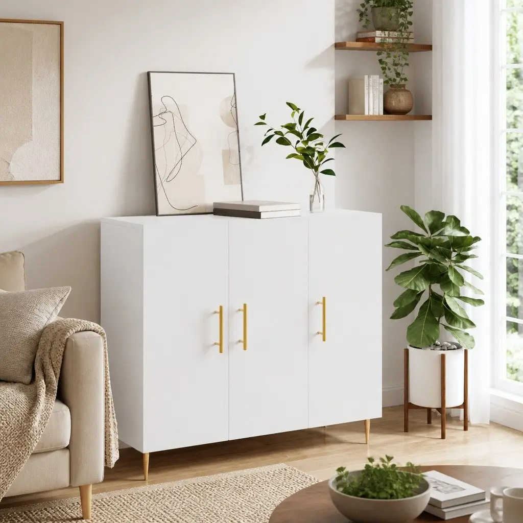 Sideboard Modern White Engineered Wood 90x34x80 cm