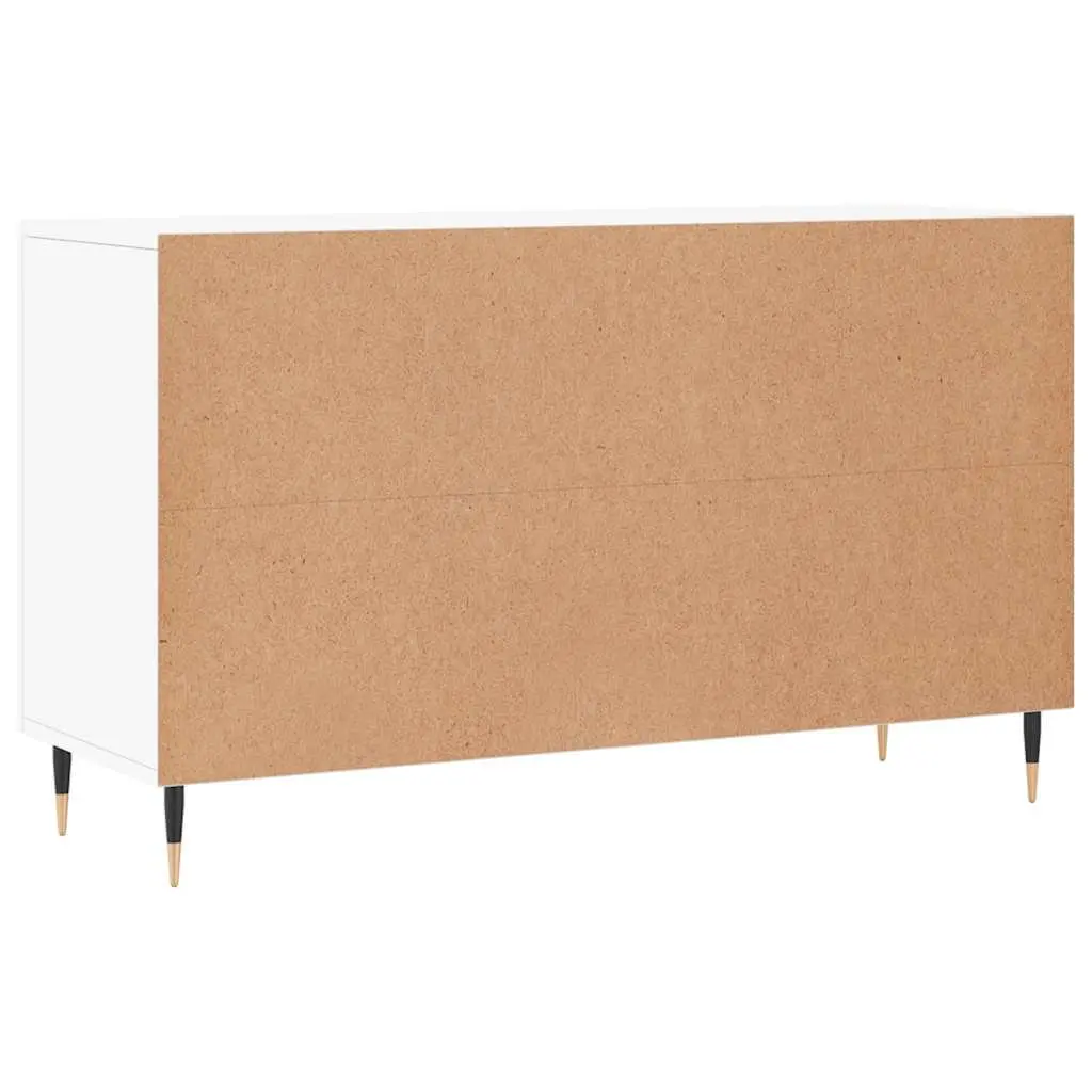 Sideboard White Engineered Wood Storage Cabinet with Metal Legs 100 x 36 x 60 cm