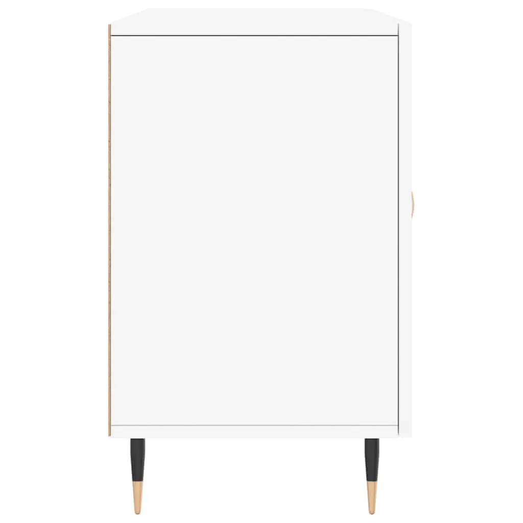 Sideboard White Engineered Wood Storage Cabinet with Metal Legs 100 x 36 x 60 cm