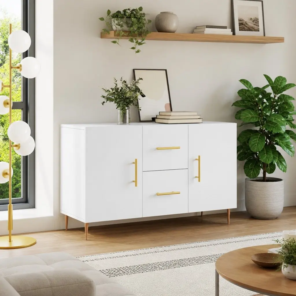 Sideboard Modern White Engineered Wood 100x36x60cm