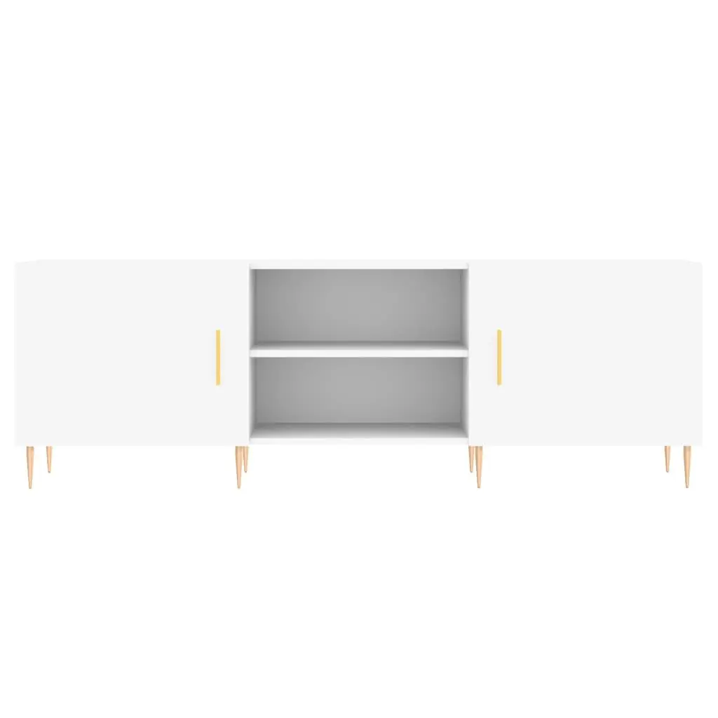 White TV Stand Engineered Wood Media Unit with Storage 150x30x50cm