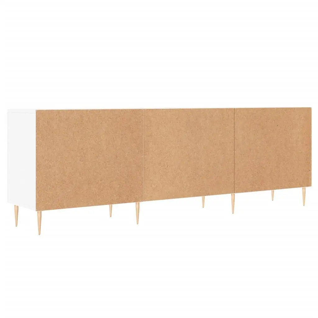White TV Stand Engineered Wood Media Unit with Storage 150x30x50cm