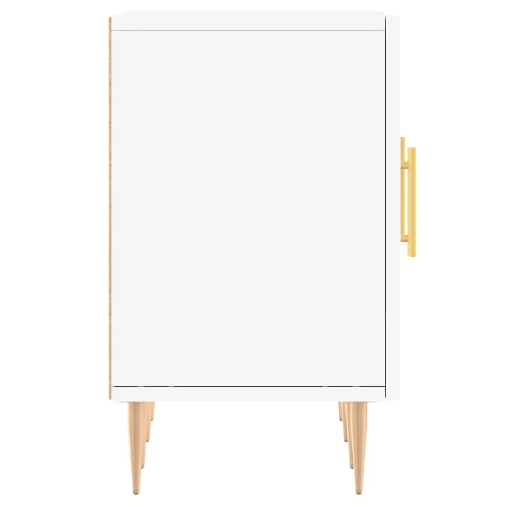 White TV Stand Engineered Wood Media Unit with Storage 150x30x50cm