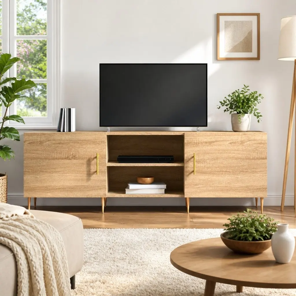 TV Cabinet Engineered Wood Sonoma Oak Brown 150x30x50 cm