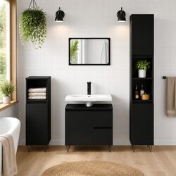 Your New Bathroom Companion: Black Cabinet 30x30x190 cm