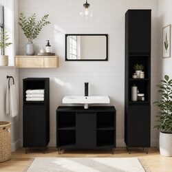 Your New Black Bathroom Cabinet - 30x30x100 cm Storage
