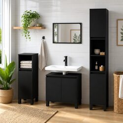 Your Friendly Black Bathroom Cabinet 58x33x60 cm for Easy Storage
