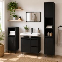 Your Stylish Solution: Black Bathroom Cabinet