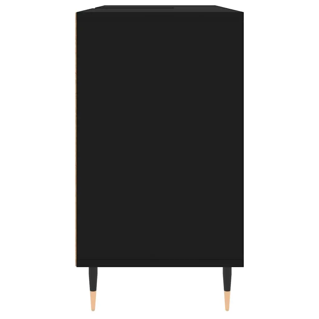 Bathroom Vanity Cabinet Black 80x33x60cm Storage Unit with Door and Shelves