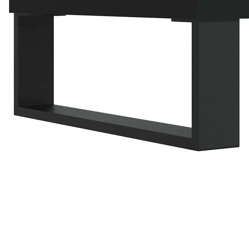 Engineered Wood Bathroom Storage Cabinet Black 80x33x60cm with Door and Shelves