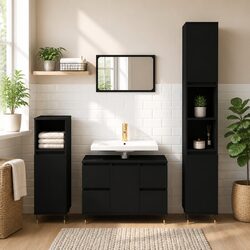Your Friendly Black Bathroom Cabinet with Storage Options