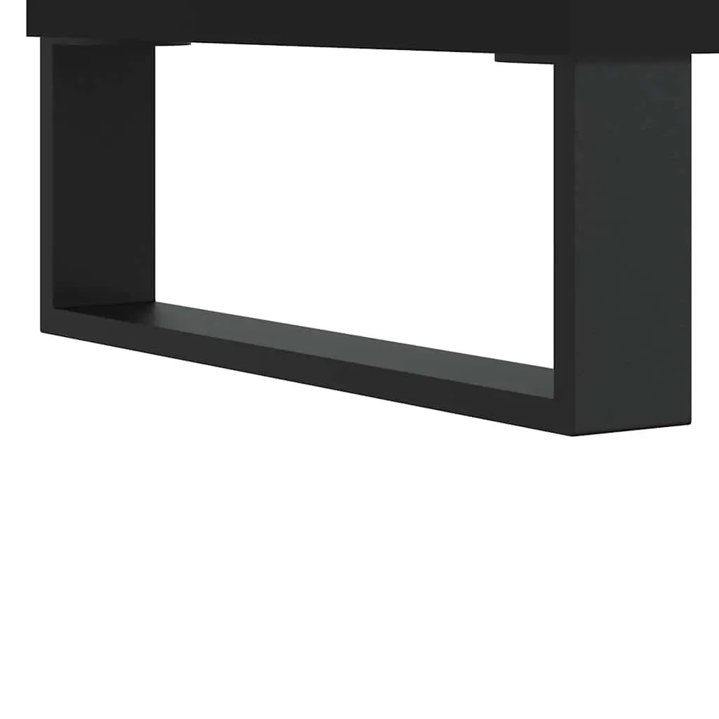 Bathroom Cabinet Black Engineered Wood 80x33x60 cm with 1 Door Compartment and 4 Drawers
