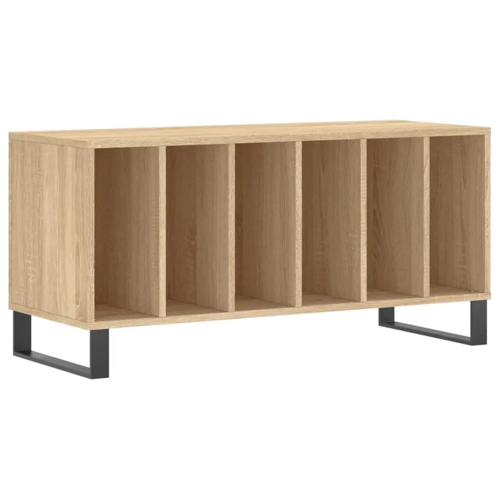 Record Cabinet Engineered Wood Sonoma Oak Vinyl Storage Unit 100 x 38 x 48 cm