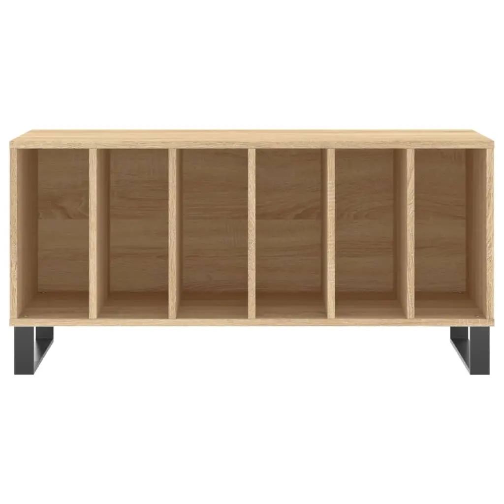 Record Cabinet Engineered Wood Sonoma Oak Vinyl Storage Unit 100 x 38 x 48 cm