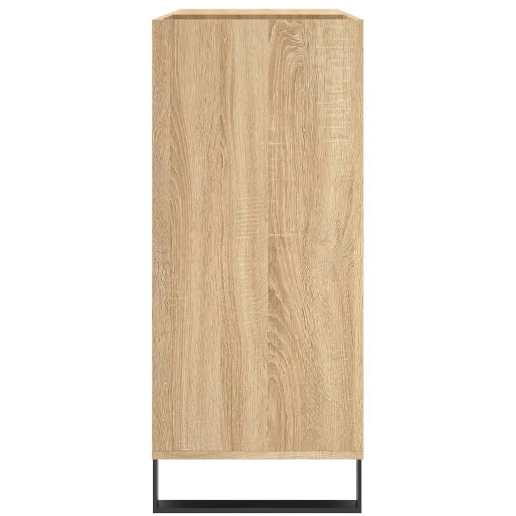 Record Cabinet Engineered Wood Sonoma Oak Storage Display Organizer 84.5 x 38 x 89 cm