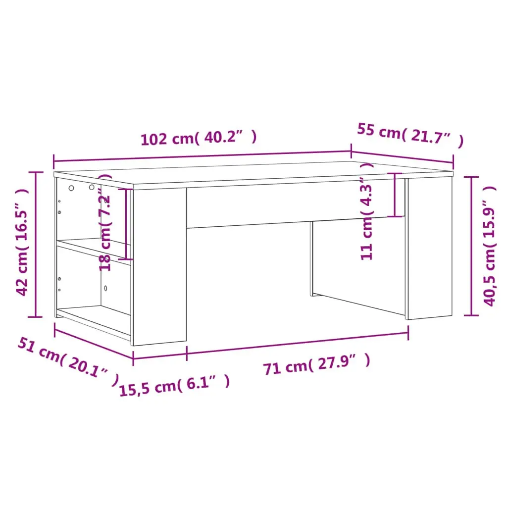 White Coffee Table with Storage Space