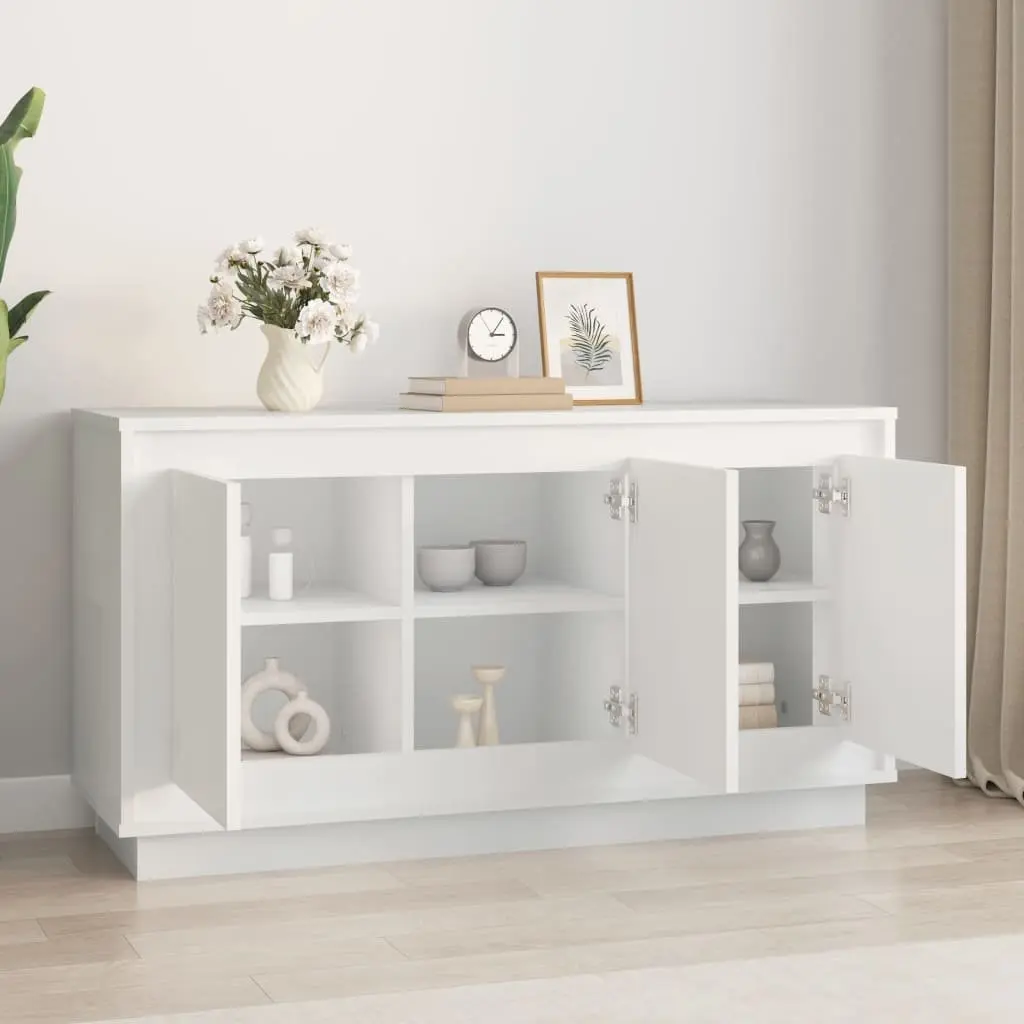 Sideboard White Engineered Wood 102x35x55 cm 6 Compartments