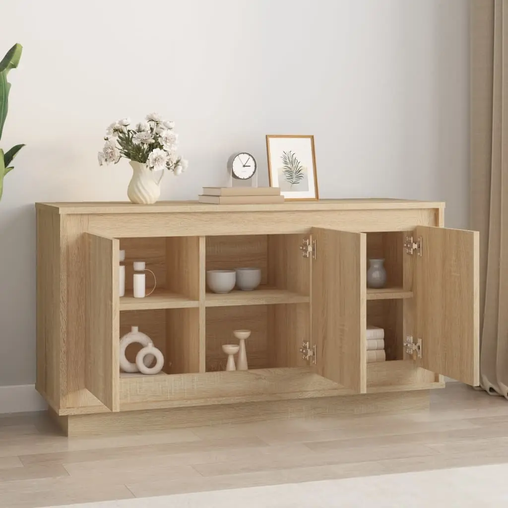 Sideboard Brown Engineered Wood Cabinet 102x35x55cm Storage Buffet Cupboard