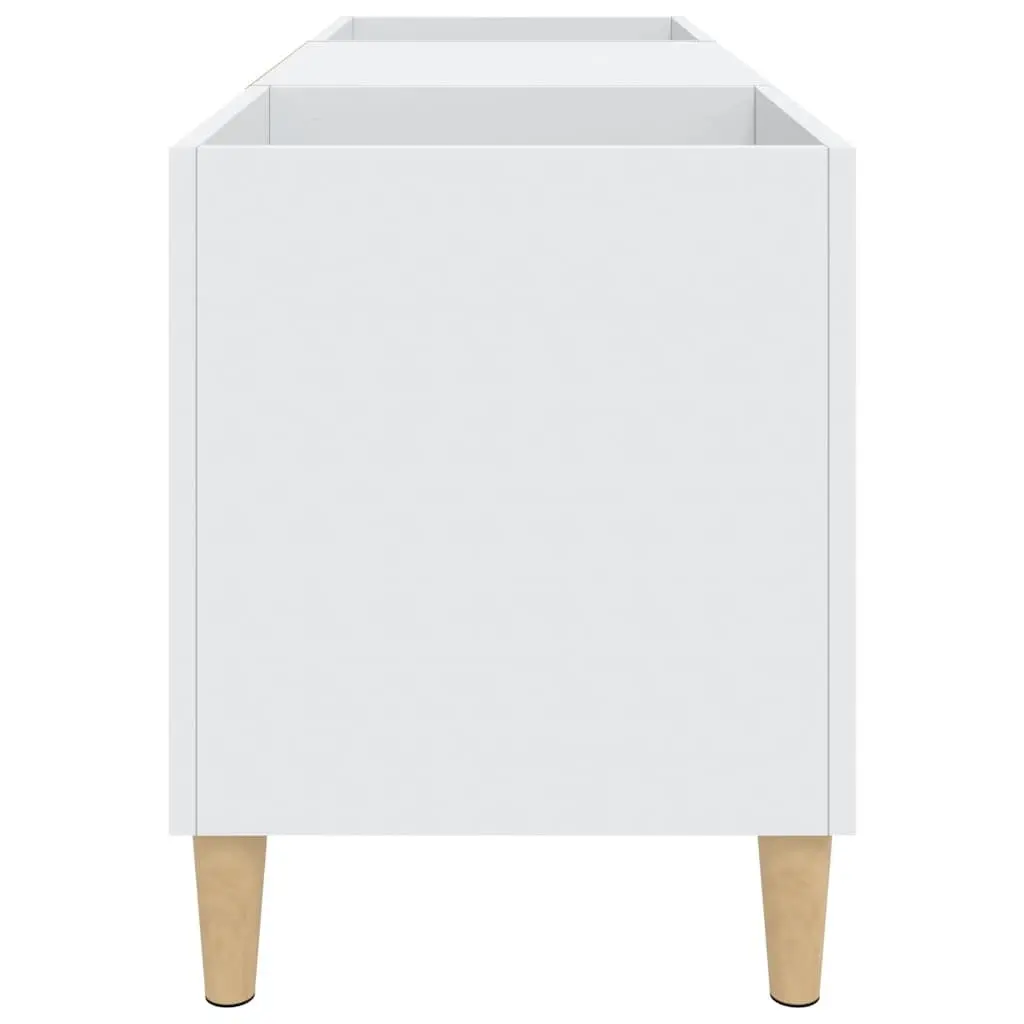 Record Storage Cabinet White Engineered Wood 121x38x48cm