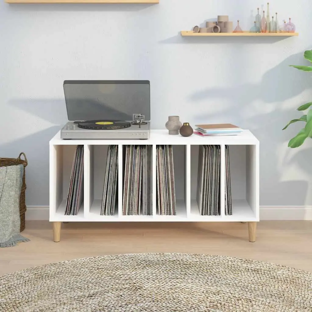 Record Storage Cabinet White Vinyl LP Display Organizer 100 x 38 x 48 cm