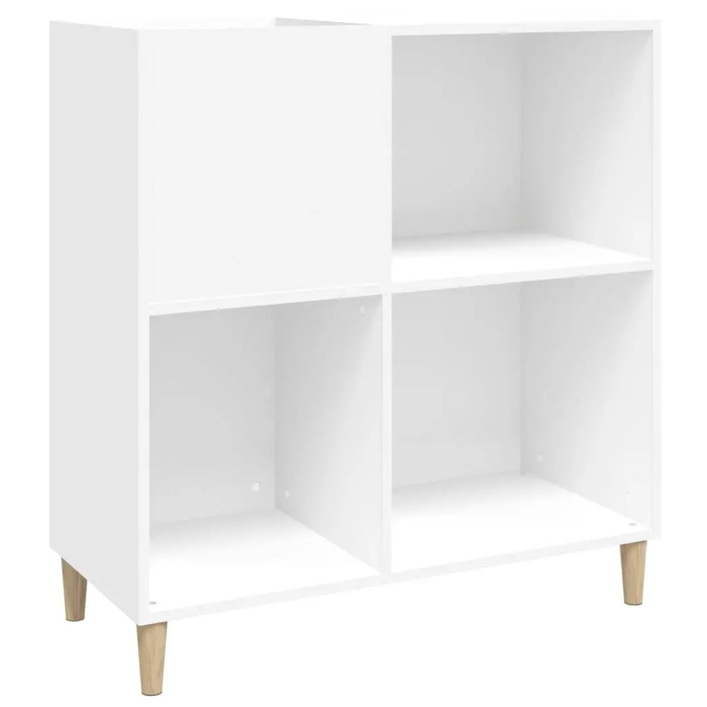 Record Cabinet White Engineered Wood Storage Vinyl LP Display Case 84.5 x 38 x 89 cm