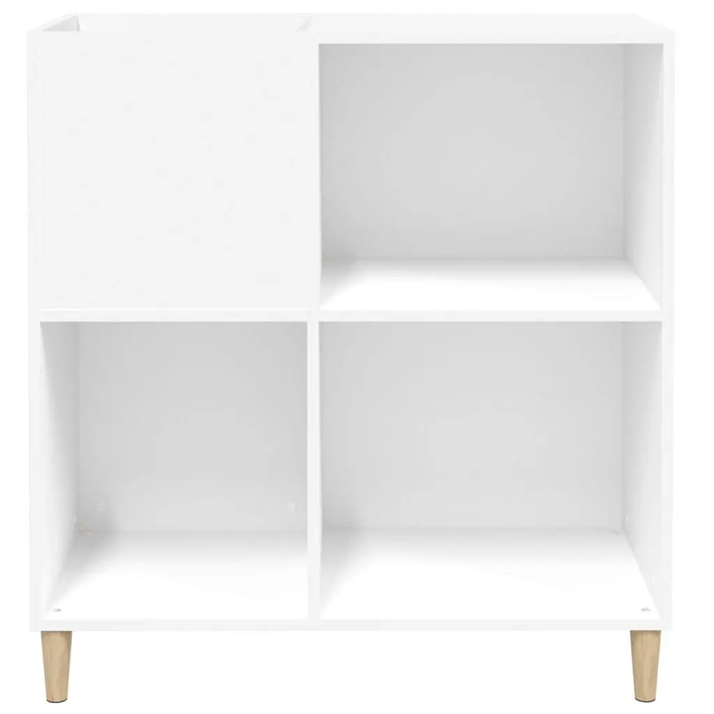 Record Cabinet White Engineered Wood Storage Vinyl LP Display Case 84.5 x 38 x 89 cm