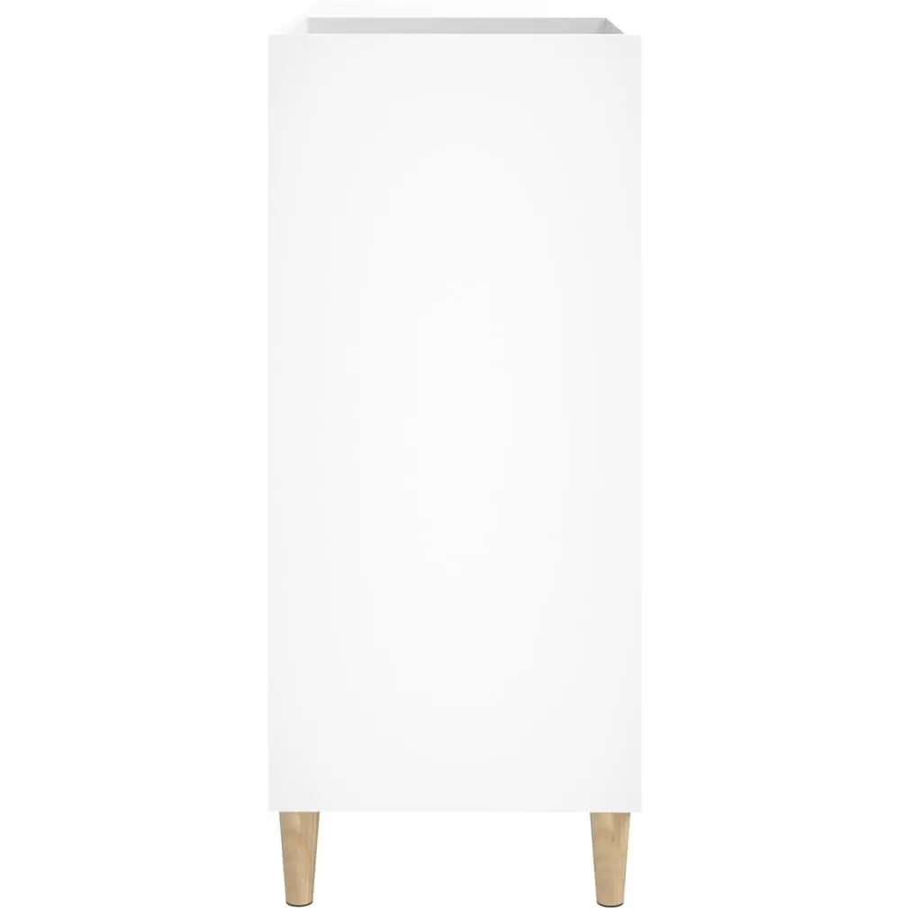 Record Cabinet White Engineered Wood Storage Vinyl LP Display Case 84.5 x 38 x 89 cm