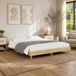Find Comfort with the Sonoma Oak Bed Frame 135x190 cm