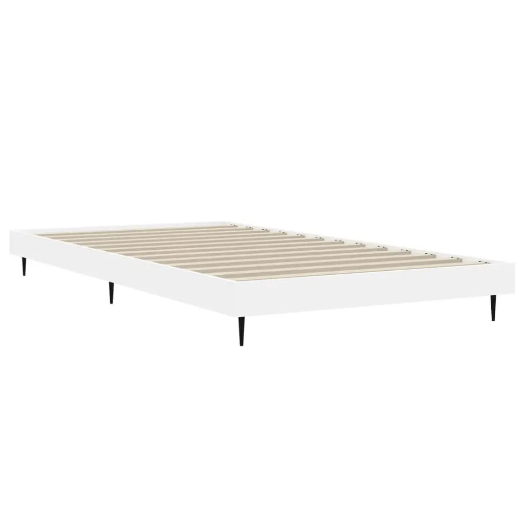 White Bed Frame 90x190 cm with Slats