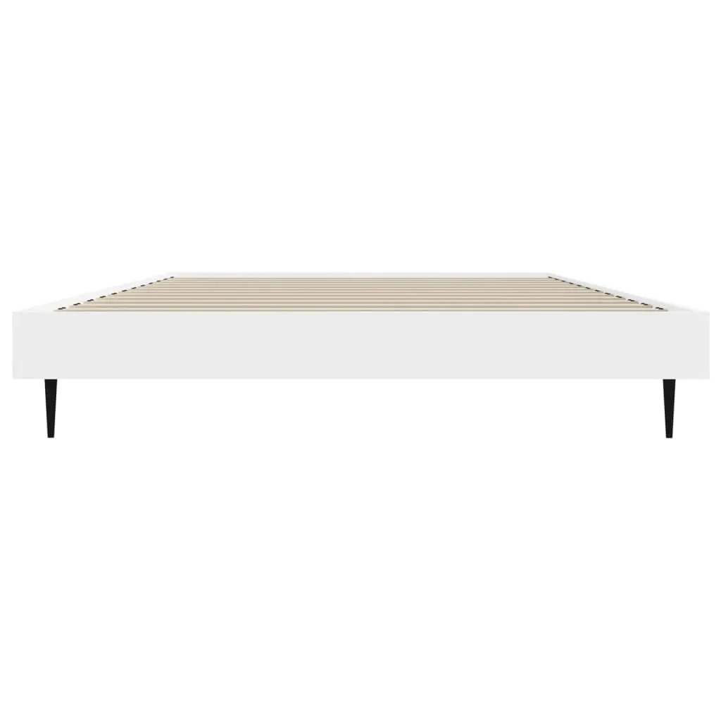 White Bed Frame 90x190 cm with Slats