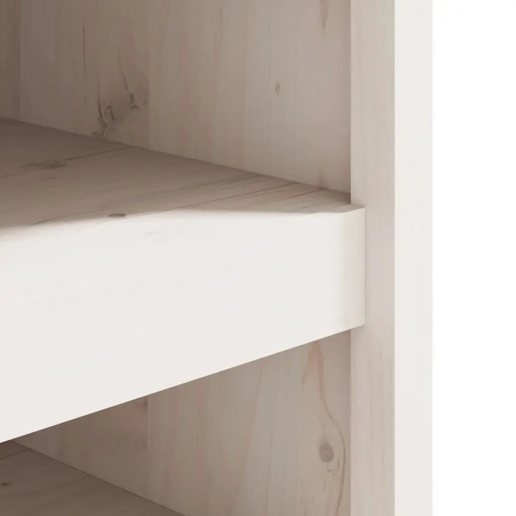 Outdoor Kitchen Cabinet White Solid Pine Wood 106W x 55D x 64H cm