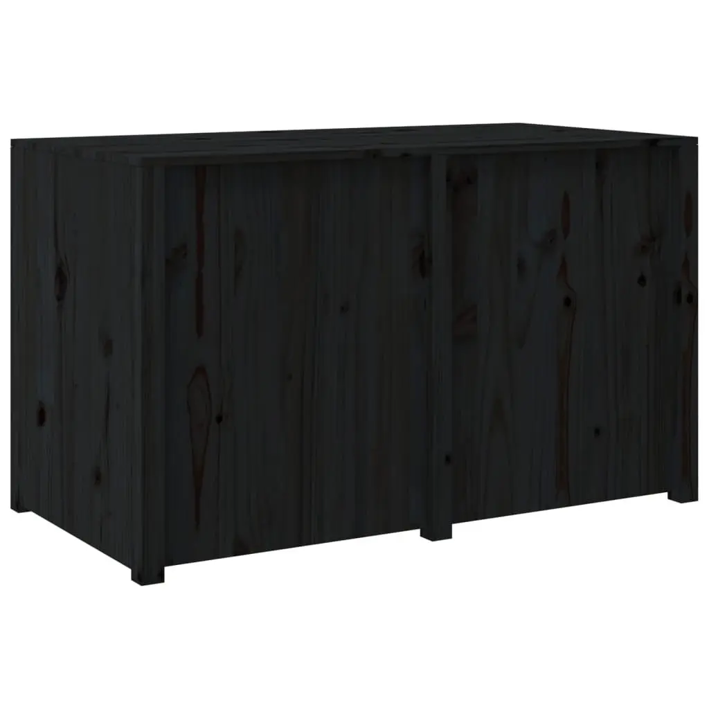 Outdoor Kitchen Cabinet Black Wooden Garden Storage 106x55x64 cm