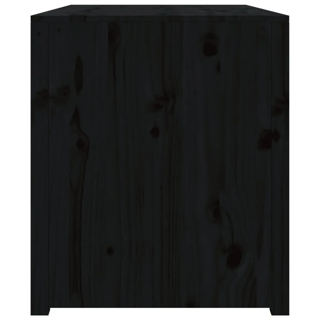 Outdoor Kitchen Cabinet Black Wooden Garden Storage 106x55x64 cm