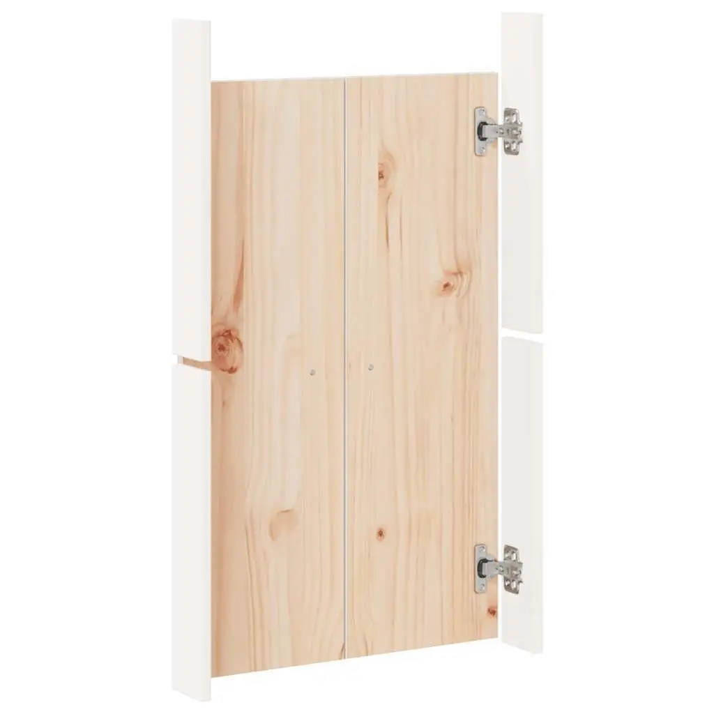 Solid Pine Wood Outdoor Cabinet Doors White Flush Mount 50x9x82cm Pair